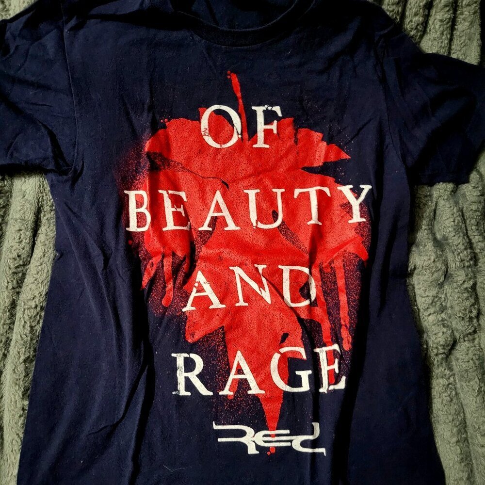 Vintage The Band RED Of Beauty and Rage T-Shirt Sz S